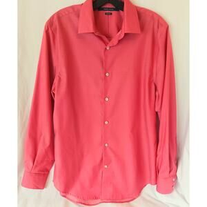 Perry Ellis Non-Iron Long Sleeve Apricot Men's Dress Shirt Size Small